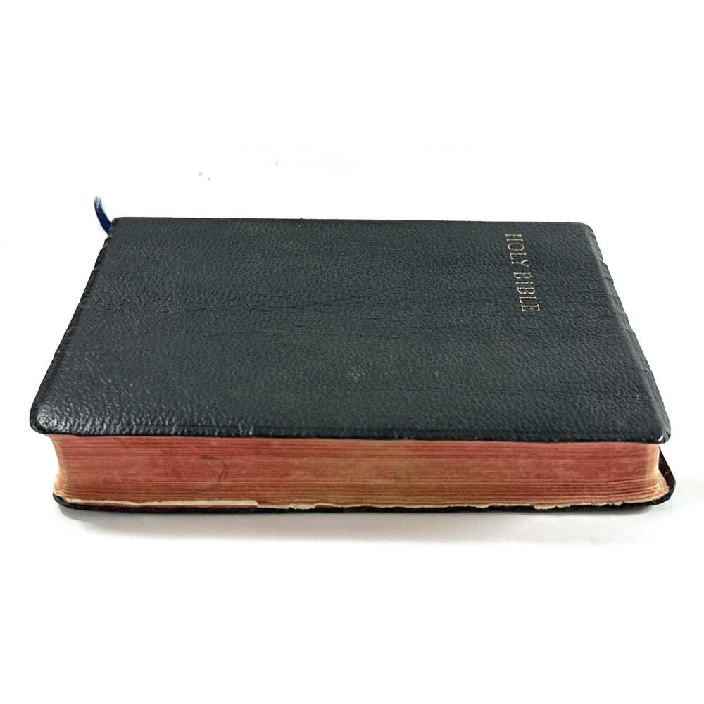 Vintage 1956 Collins Clear-Type KJV Holy Bible Black Leatherette Pocket Bible - Picture 4 of 8